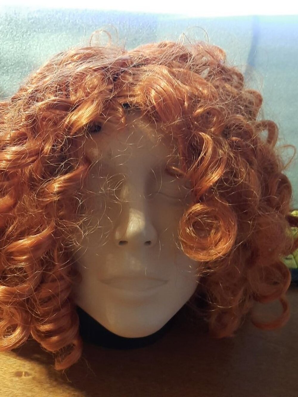 NEW ! Women Orange Curly Ginger Hair Wig 17 Inch Long